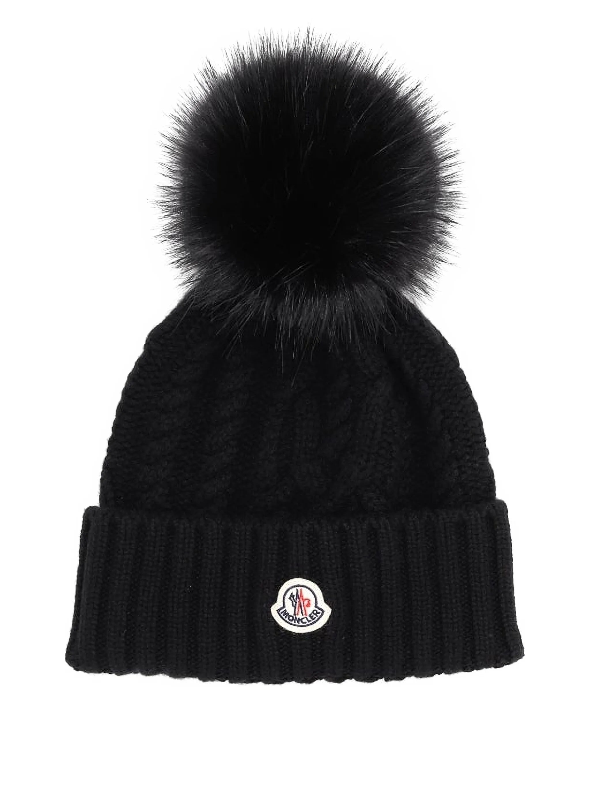 Moncler bonnet en maille à pompon