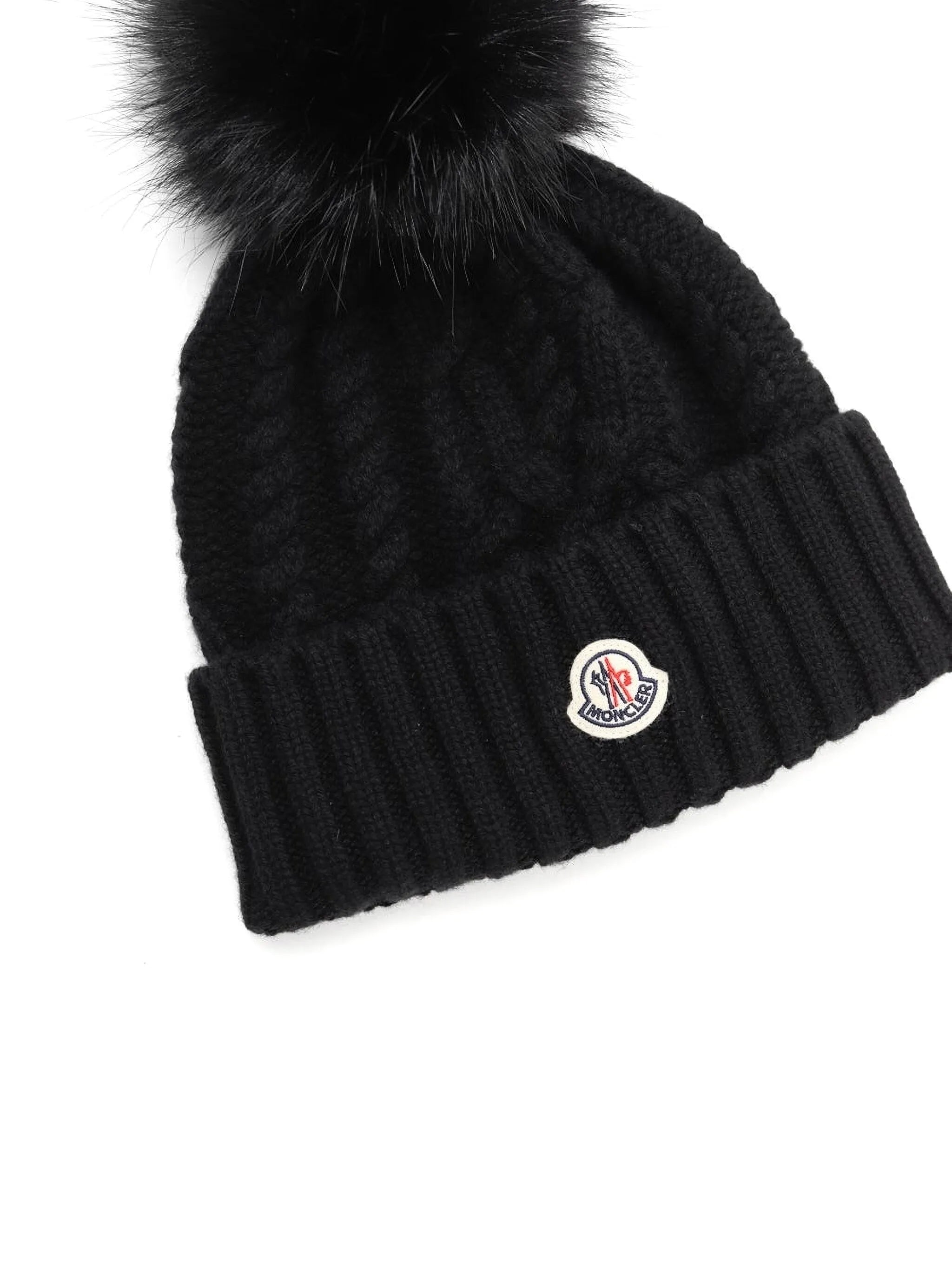 Moncler bonnet en maille à pompon